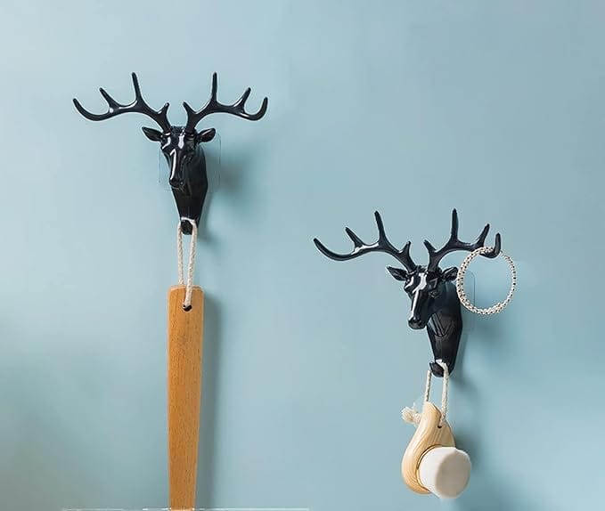 Home Decoration Wall Hanging Decorative Wall Hanger Key Holder - Self Adhesive Deer Head Hanging Hook Self-adhesive Deer Head Hanging Hook