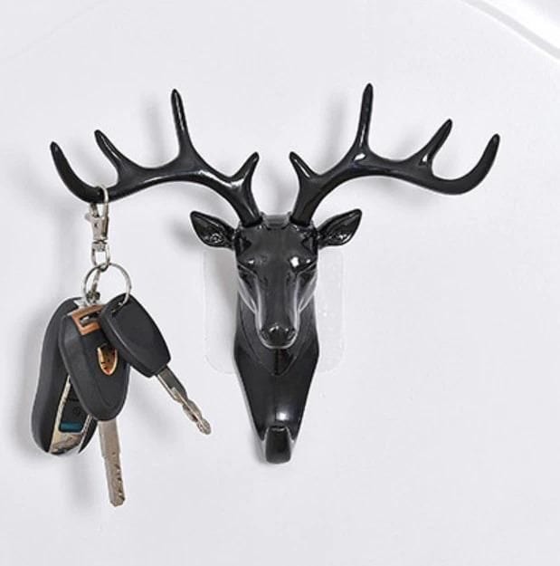 Home Decoration Wall Hanging Decorative Wall Hanger Key Holder - Self Adhesive Deer Head Hanging Hook Self-adhesive Deer Head Hanging Hook