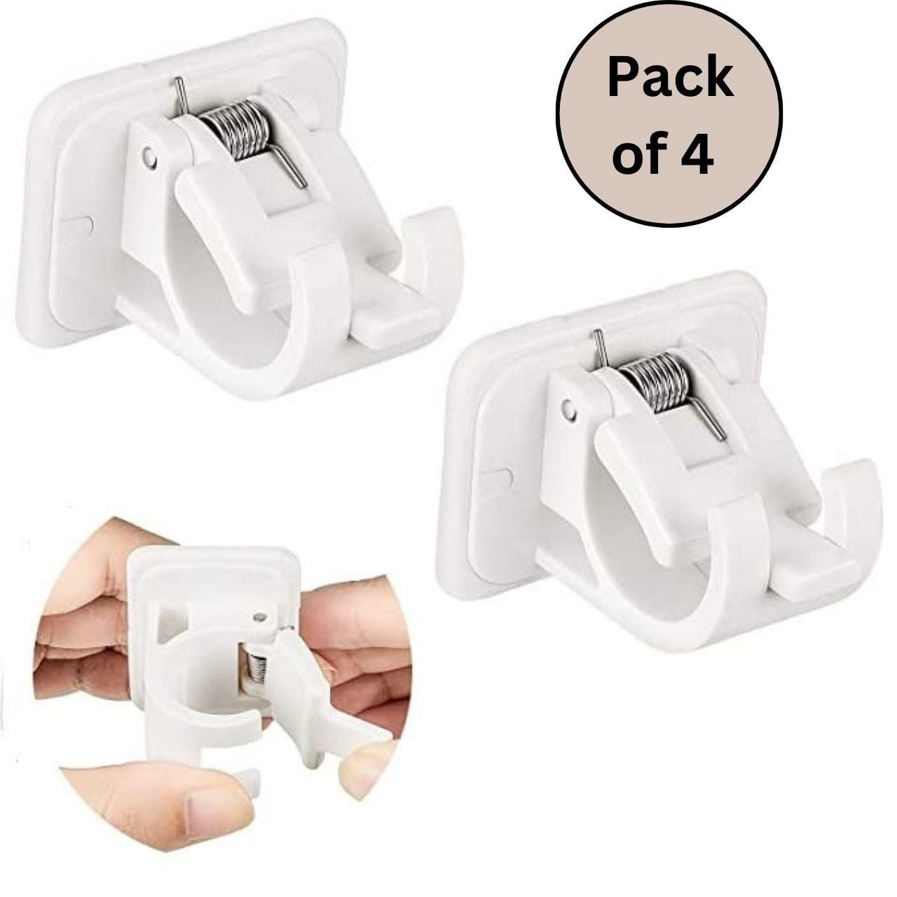 Hookwiser™️ | Wall Hook Hanger self Adhesive Hooks Hanging Curtain On Wall Hookwiser™️ Self Adhesive Hook (Pack of 4) Zaavio®