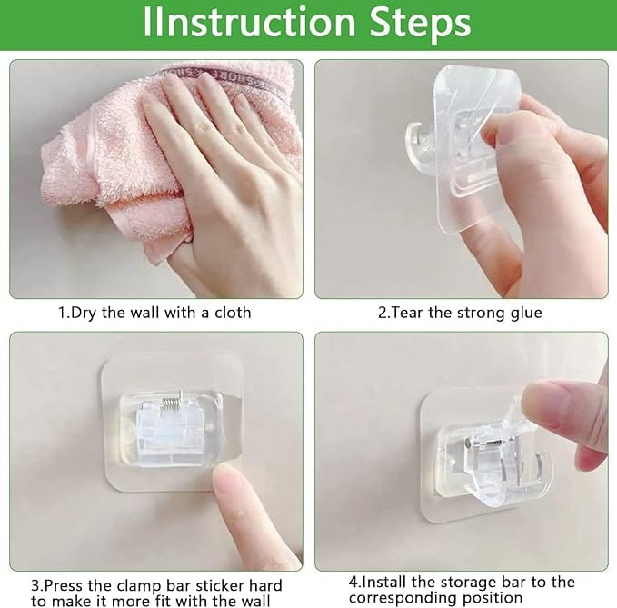 Hookwiser™️ | Wall Hook Hanger self Adhesive Hooks Hanging Curtain On Wall Hookwiser™️ Self Adhesive Hook (Pack of 4) Zaavio®