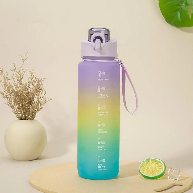 HydrateHarmony™️ Motivational Water Bottle | Water Bottles 2 Litre Stainless Steel Drinking Bottle Gym Sipper HydrateHarmony™️ Motivational Water Bottle Zaavio®