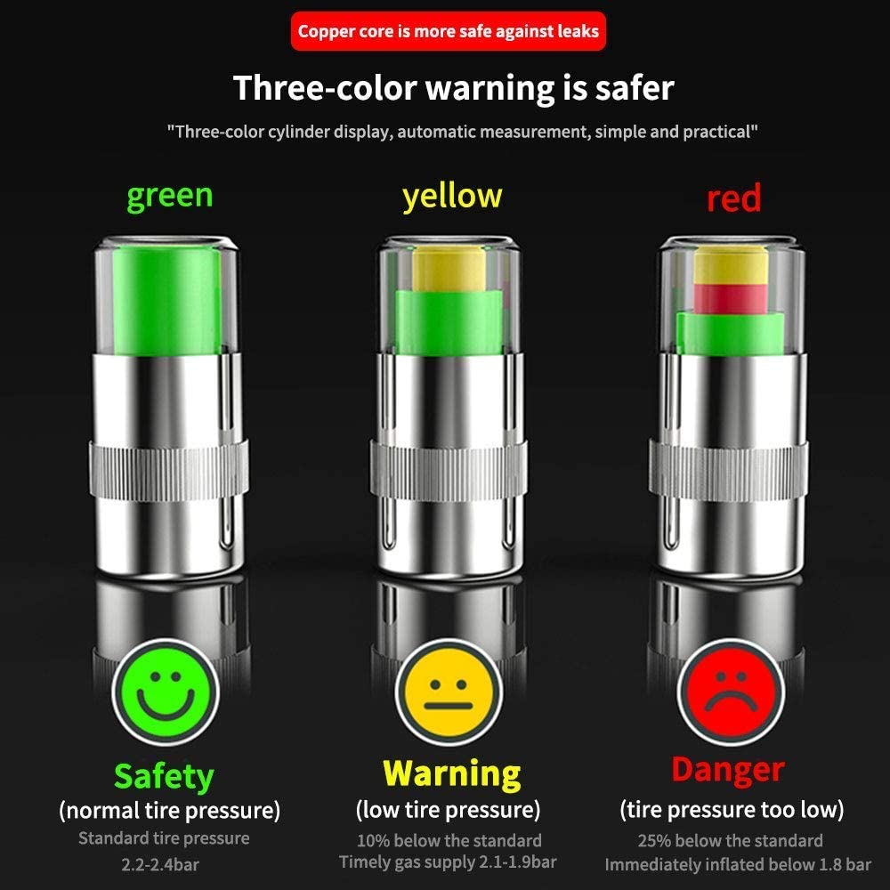 Inflated Tire Pressure Sensor Check Car Tires Air Pressure - Airiox™ Airiox™ TPMS System Zaavio®