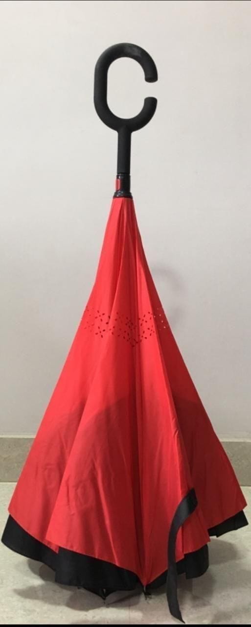 Inverted Reversible Umbrella (Multicolor) | Rain Umbrella Uv Sun Foldable Inverted Reversable Car Umbrella Inverted Reversible Umbrella (Multicolor)