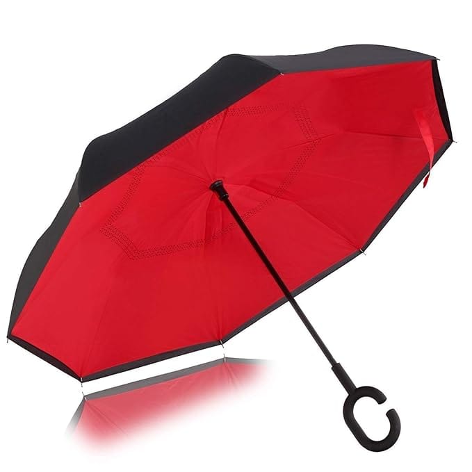 Inverted Reversible Umbrella (Multicolor) | Rain Umbrella Uv Sun Foldable Inverted Reversable Car Umbrella Inverted Reversible Umbrella (Multicolor)