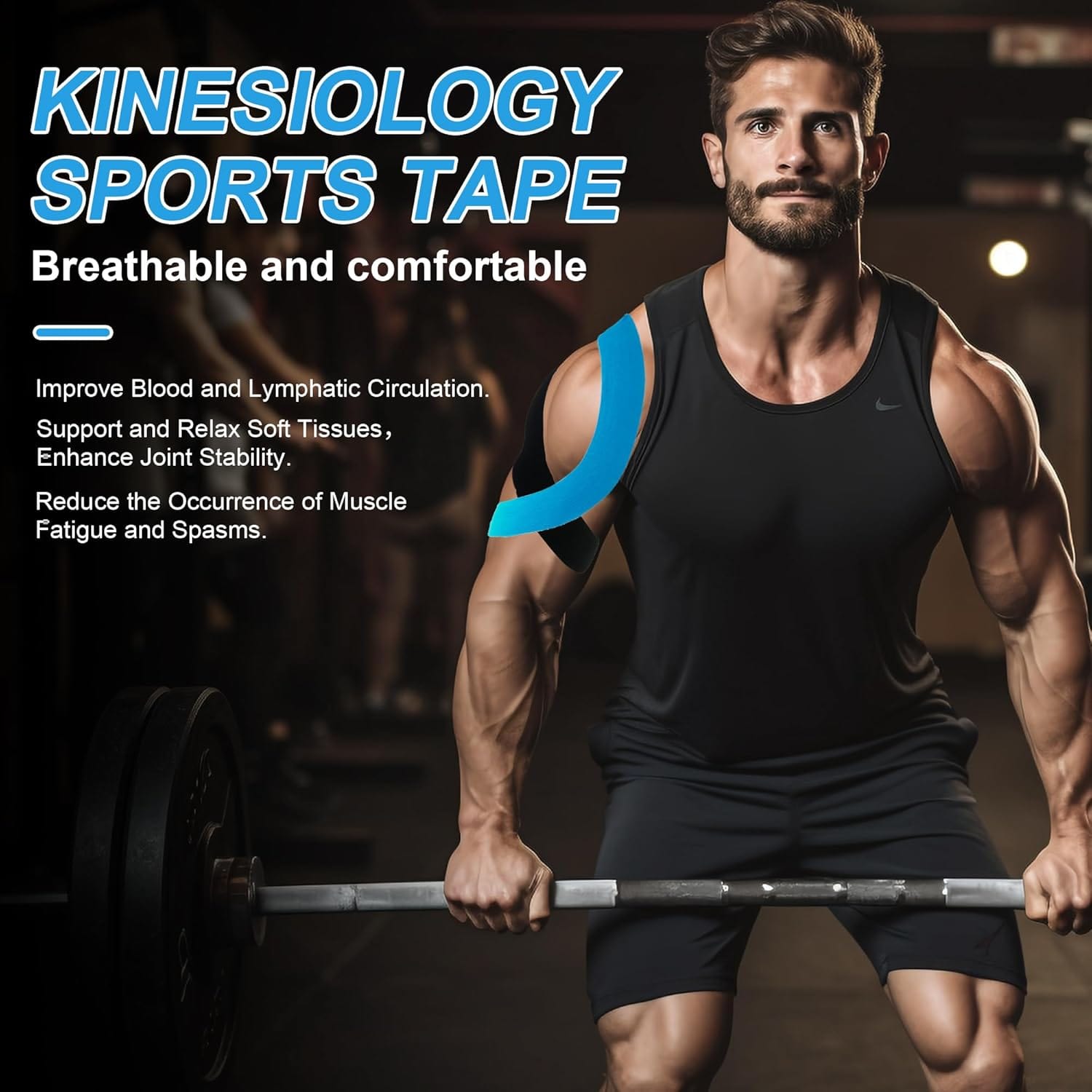 Kinestrixy™ | Muscle Pain Strain Spasm Relief Tape Cramp For Soreness Tape Mucle Kinestrixy™ Kinesiology Tape for Muscle Pain Relief Zaavio®
