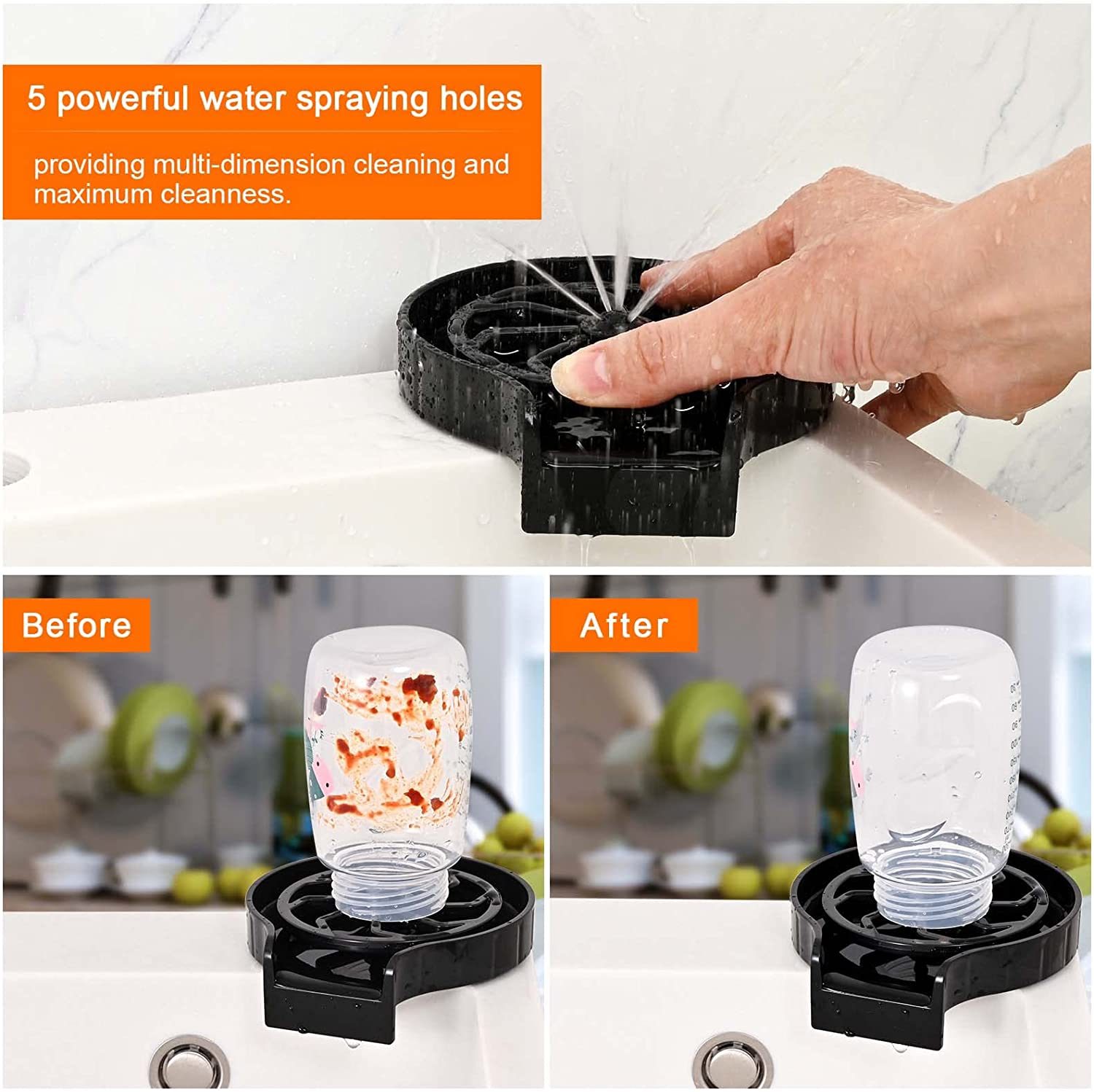 Kitchen Sink Tap Faucet Washer Taps Glass Water Rinser Large Kitchen Taphole Sink Rinser ABS Bar Washer