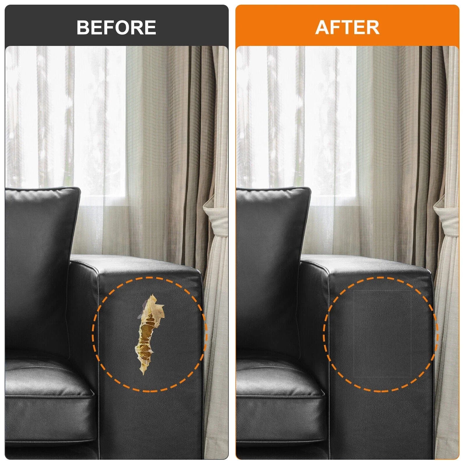 Leather Repair Tape - Black | Couch Repair Faux Leather Sofa Fixer Fabric Patch Tape Multipurpose Self-Adhesive Leather Sheet(30cm × 60cm)