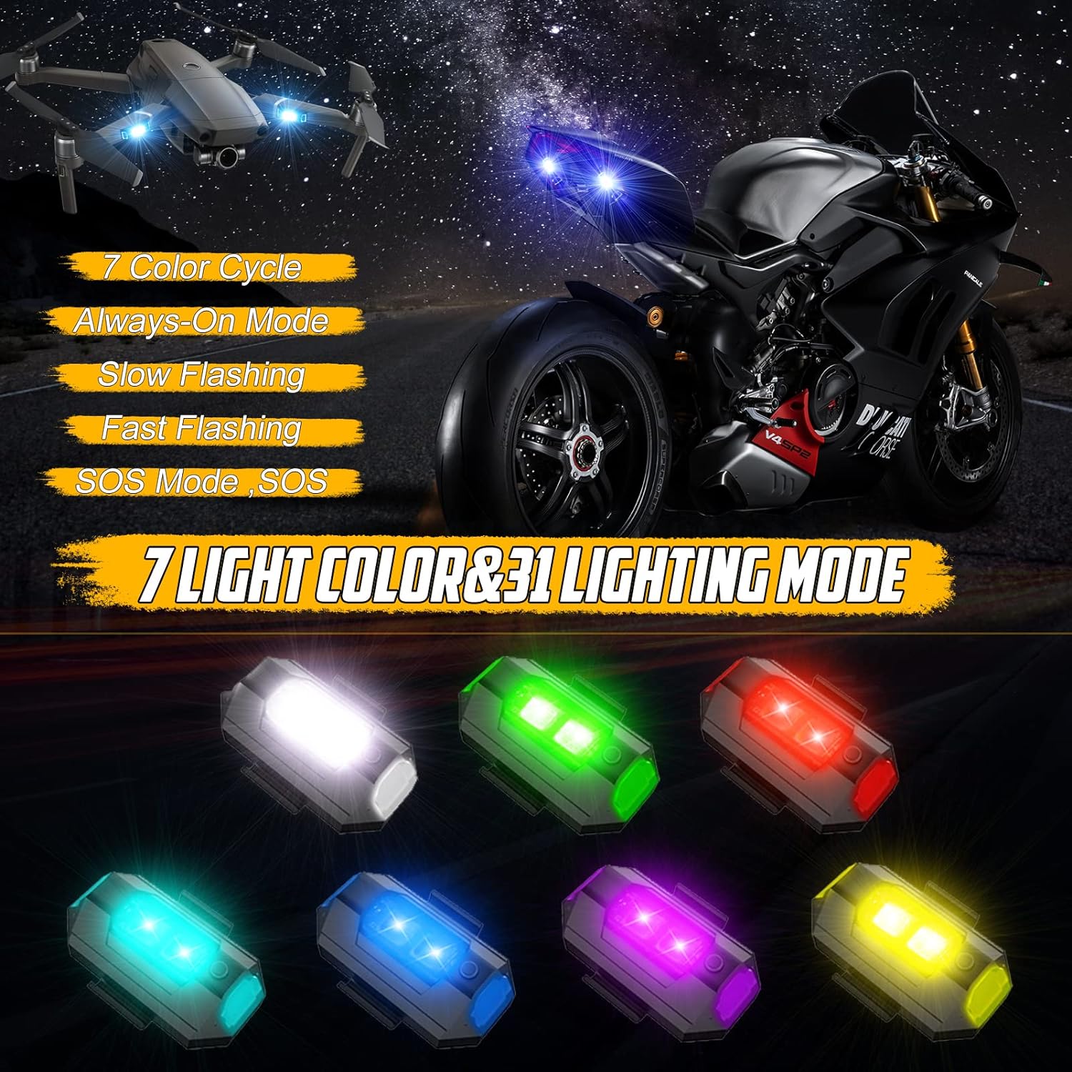 Led Light Bike Night Usb Light Outdoor Car Light Signal Helmet Light - Helmet Exterior Night Signal Light With USB(Set Of 2) Exterior Night Signal Light With USB (Set Of 2)