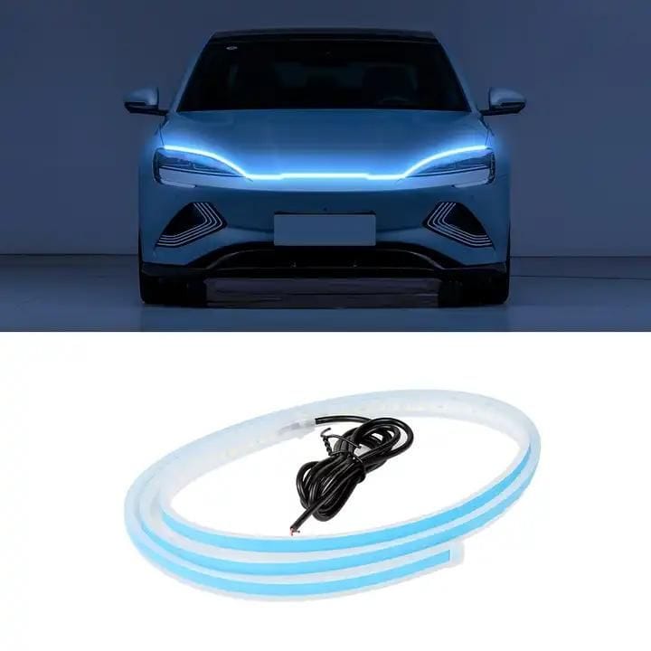 Led Light Neon Strip Lights Rgb Cob Lighting Decoration Ambient Lights - Universal Flexible Car Led Hood Strip Lights (White Light) Car Led Hood Strip Lights