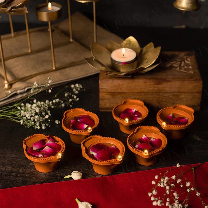 LED Light Water Sensor Diyas Pack of 2 - 12 diya LED Light Water Sensor Diyas