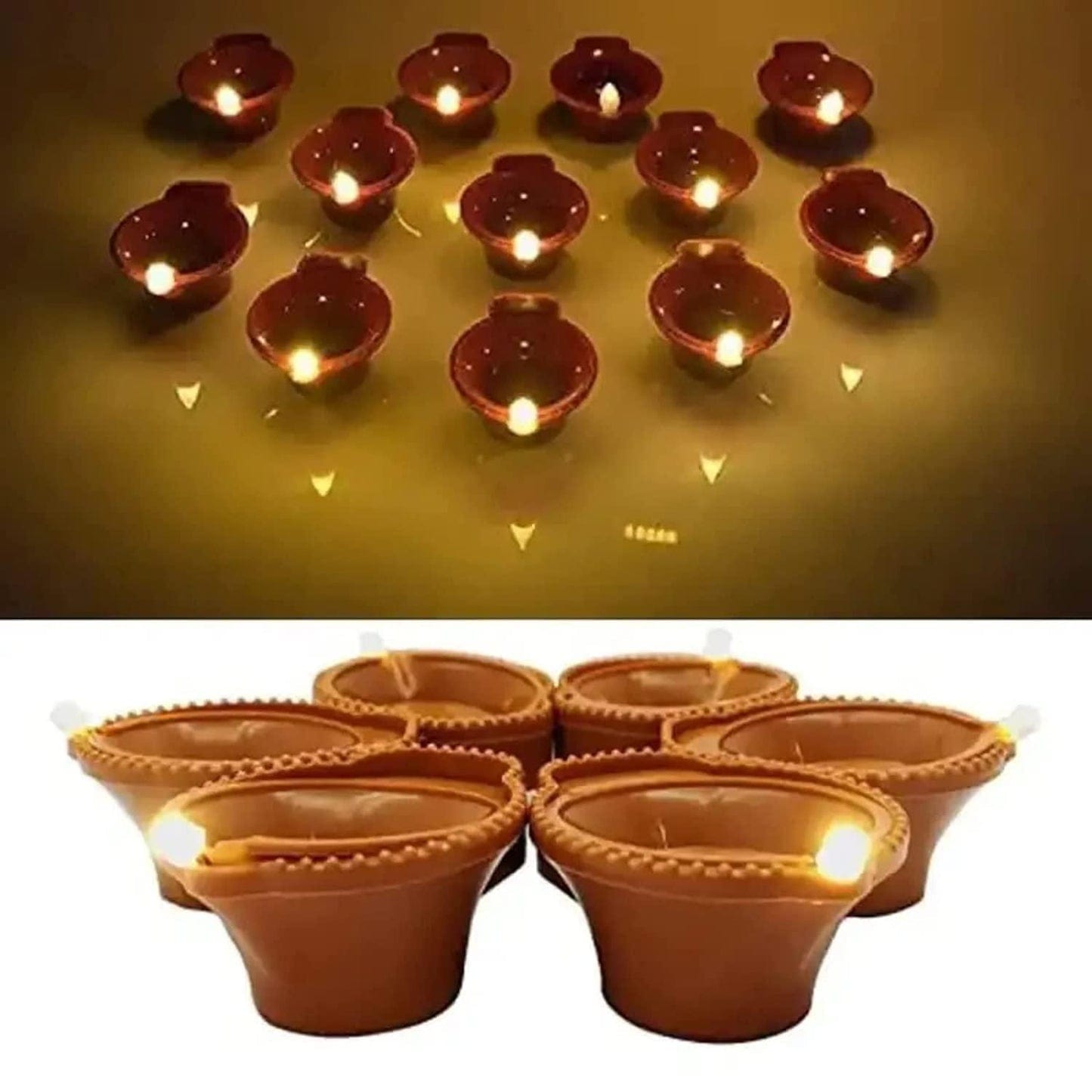 LED Light Water Sensor Diyas Pack of 4 - 24 Diya LED Light Water Sensor Diyas