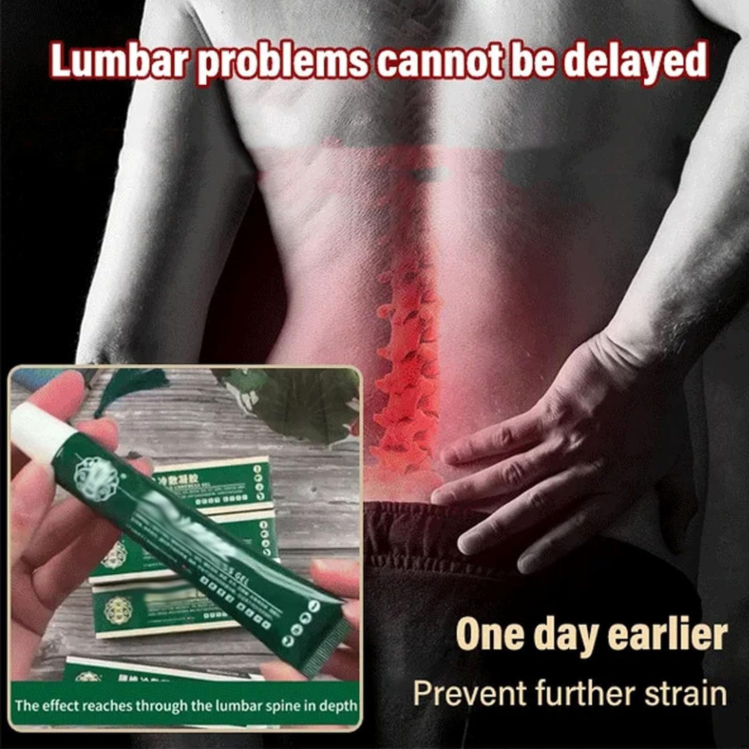 Lumbar Cold Compress Gel Backache Pain Lower Back Remedy Lumbar Cold Compress Gel
