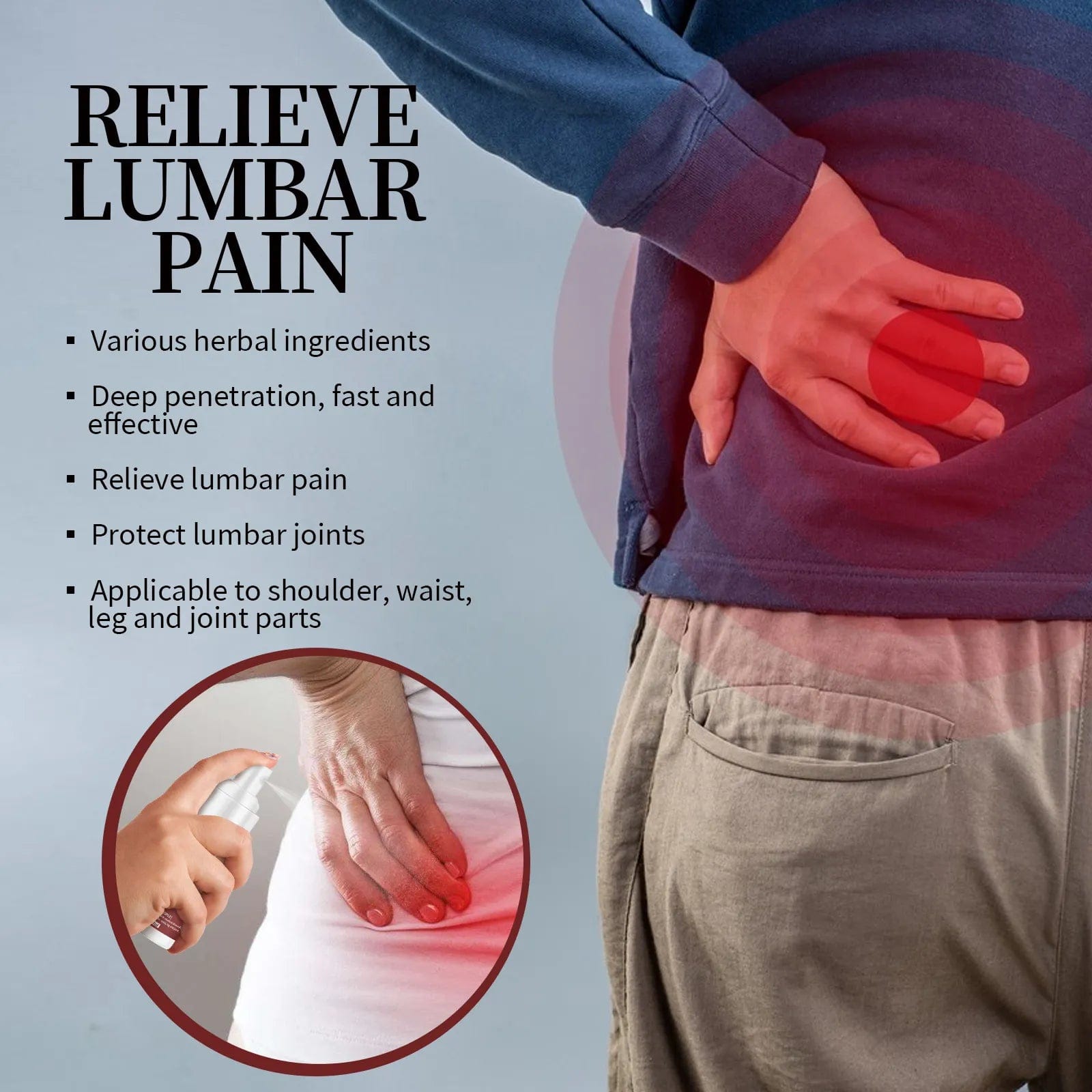 Lumbar Pain Spinal Pain Killer - Back Pain Relief Spray Back Pain Relief Spray