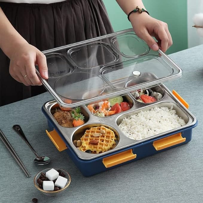 Lunchloxy™ | Lunch Boxes Tiffin Bento Box Kid's Lunch Steel Lunchboxes Lunchloxy™ Stainless Steel Lunch Box Zaavio®