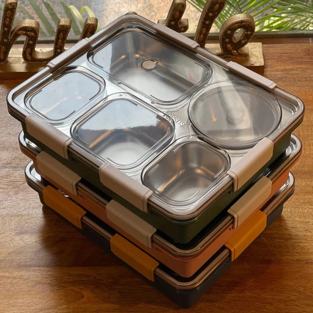 Lunchloxy™ | Lunch Boxes Tiffin Bento Box Kid's Lunch Steel Lunchboxes Lunchloxy™ Stainless Steel Lunch Box Zaavio®