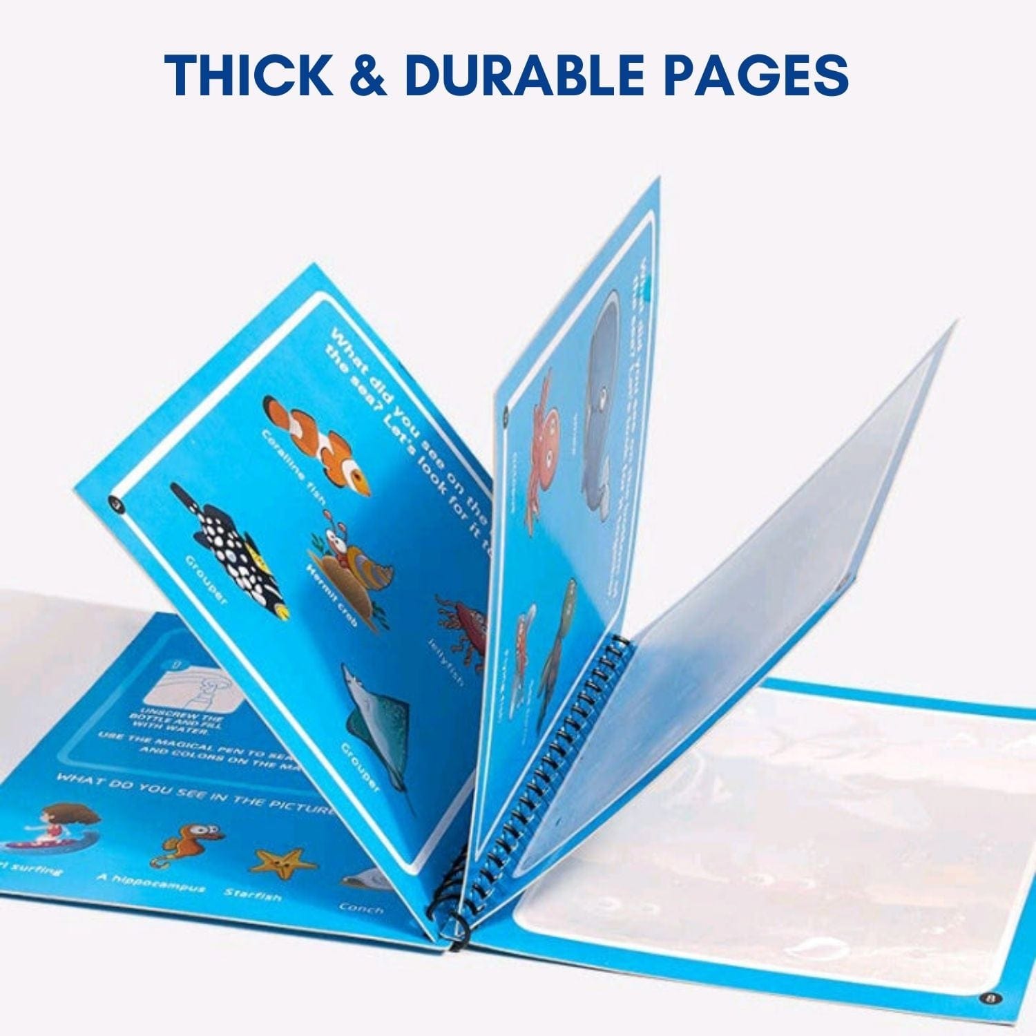 Magical Water Drawing Book (Set of 4) | Doodling Art Magic Water Book Coloring Draw Pages Book Magic Pack of 4 Reusable Magic Water Quick Dry Book (Set Of 4)