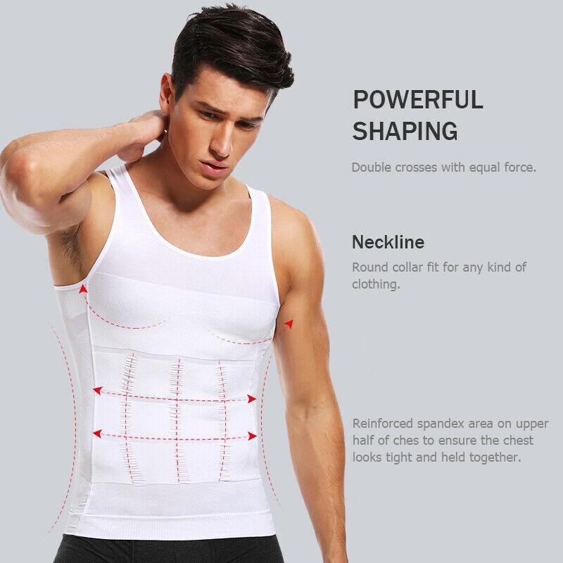 Men Tummy Tucker Slimming Vest Mens Waist Trainer Undershirt Trimmer L Men's Waist Trainer Vest