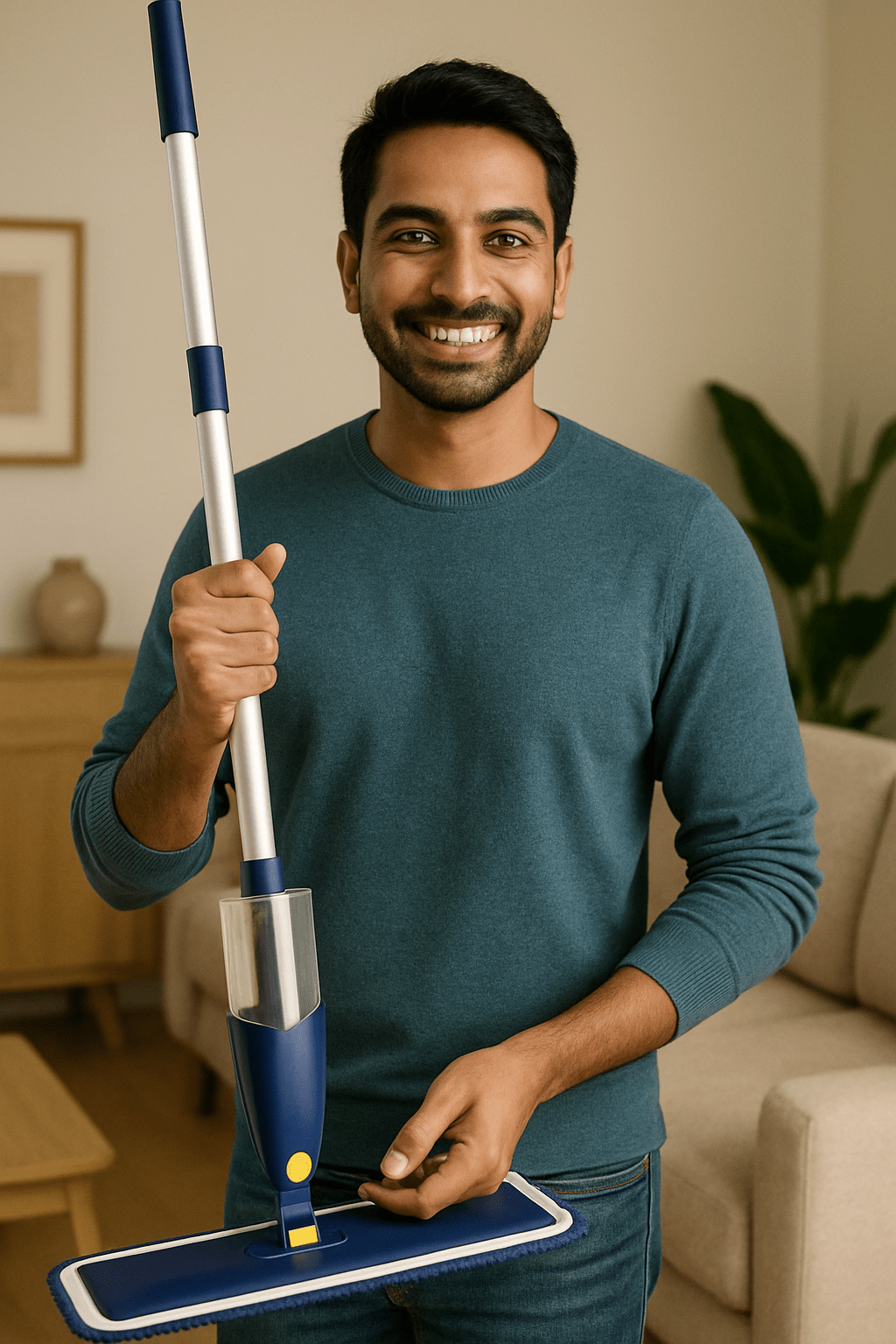Mopify™️ | Tile Cleaner Bathroom Floor Cleaning Brush Kitchen Mop Brush Wiper Mopify™ Floor Cleaning Mop Stick with Spray Bottle Zaavio®