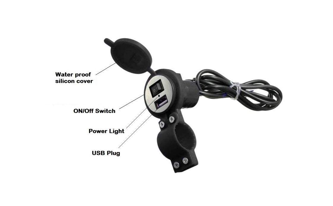 MotoPower™ | Charger Adapter Universal Mobile Charge Usb With Adapter 12V Charging MotoPower™ Bike USB Charger Zaavio.co®