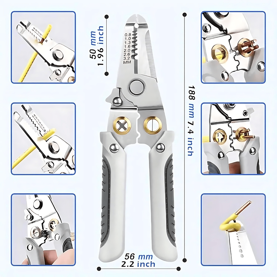 Multi-functional Wire Stripper And Cutter | Wire Stripper Cutter Tool Cable Hand Cutter Electrician Tool Multi-Functional Wire Stripper & Cutter