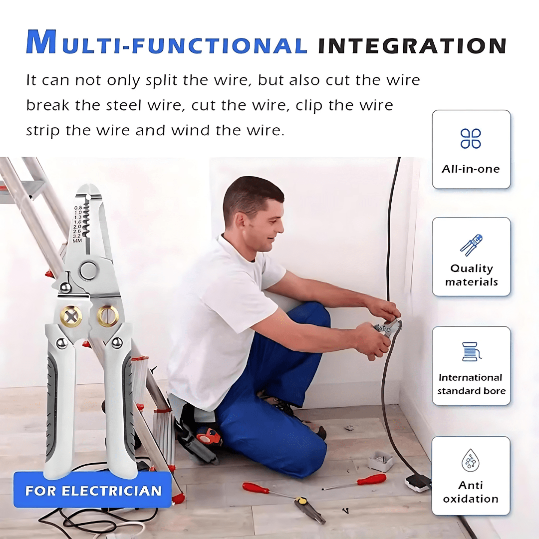 Multi-functional Wire Stripper And Cutter | Wire Stripper Cutter Tool Cable Hand Cutter Electrician Tool Multi-Functional Wire Stripper & Cutter