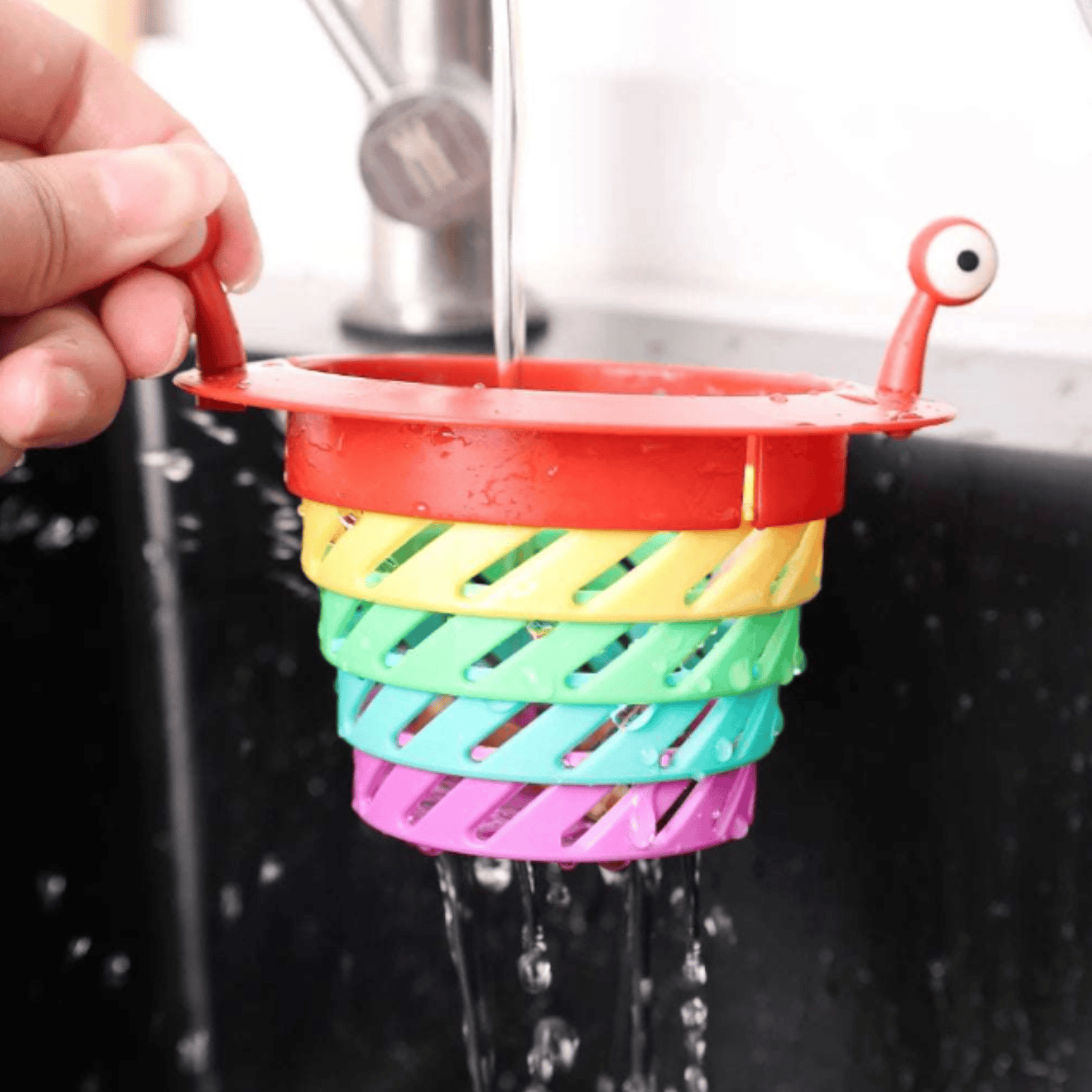 Multicolor Kitchen Sink Strainer (Set of 2) | Kitchen Sink Washbasin Strainer Basket Drain Clogged Cleaner Home & Kitchen Multicolor Kitchen Sink Strainer (Set of 2)
