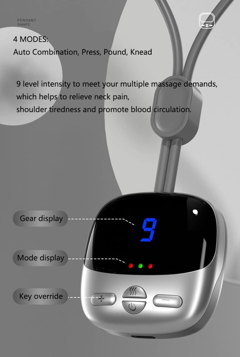 Neck Pendant Massager | Stiffness Muscle Relax Pain Neck Strain Massage Neck Pendent Massager