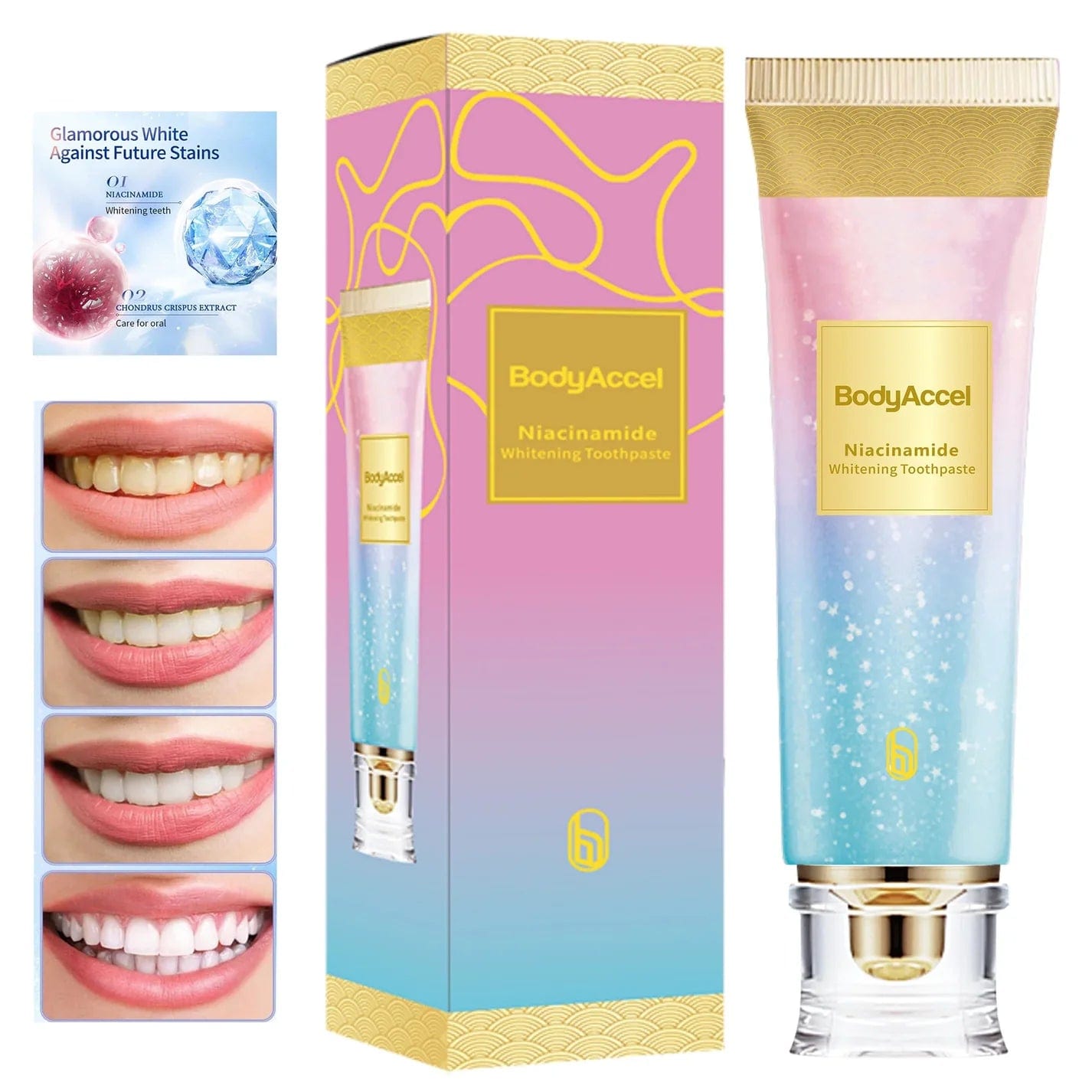 Niacinamide Triple Whitening Toothpaste (Set of 2)| Tooth Paste Teeth Whitening for Sensitive Teeth Whiter Oral Care Niacinamide Triple Whitening Toothpaste (Set Of 2)