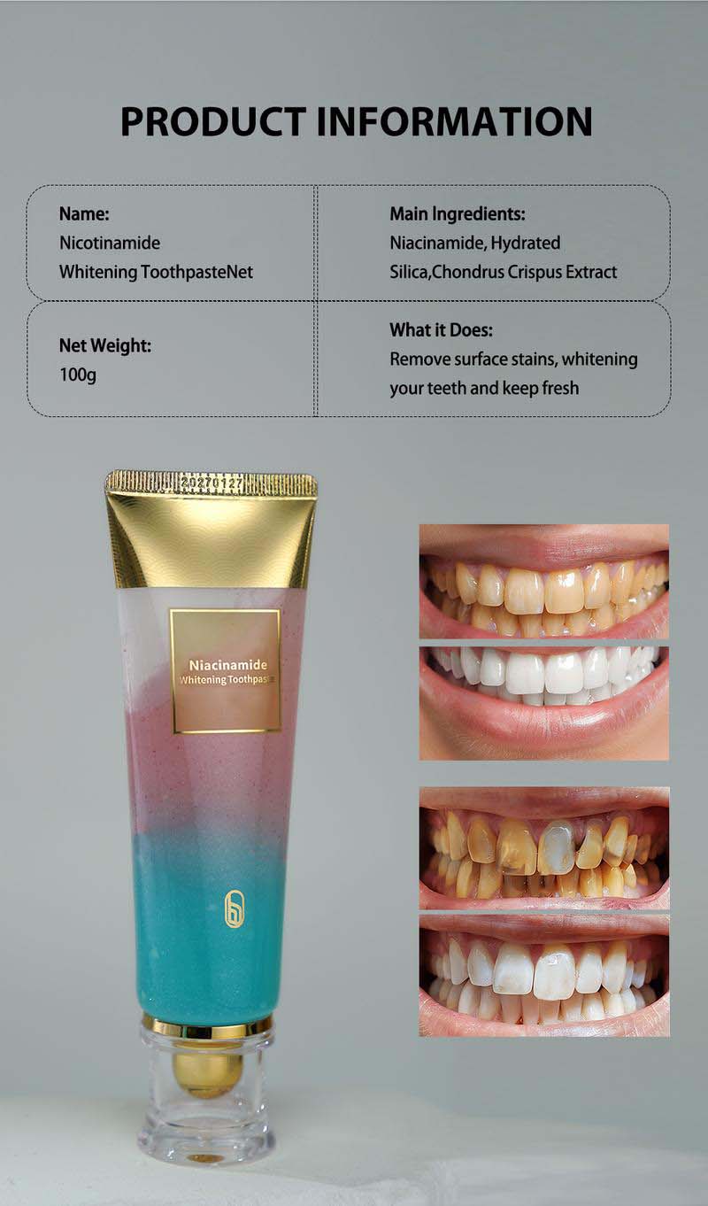 Niacinamide Triple Whitening Toothpaste (Set of 2)| Tooth Paste Teeth Whitening for Sensitive Teeth Whiter Oral Care Niacinamide Triple Whitening Toothpaste (Set Of 2)