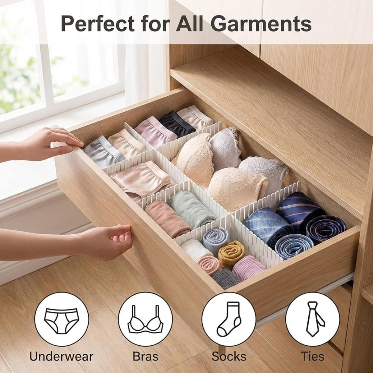 12-Piece Drawer Organizer Dividers