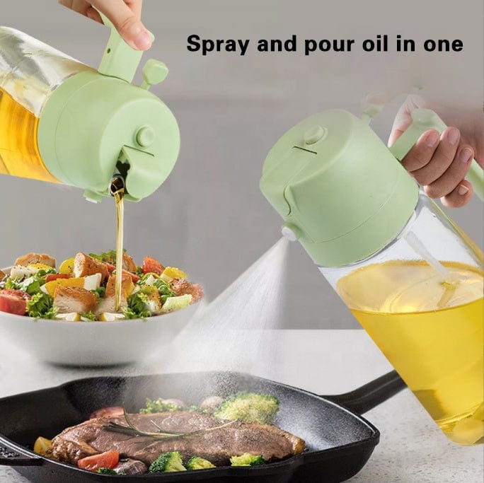 Oil Dispenser Cooking Food Canister Container Oil Bottle For Kitchen - 2-in-1 Oil Dispenser and Sprayer Large 500ml 2-in-1 Oil Dispenser and Sprayer