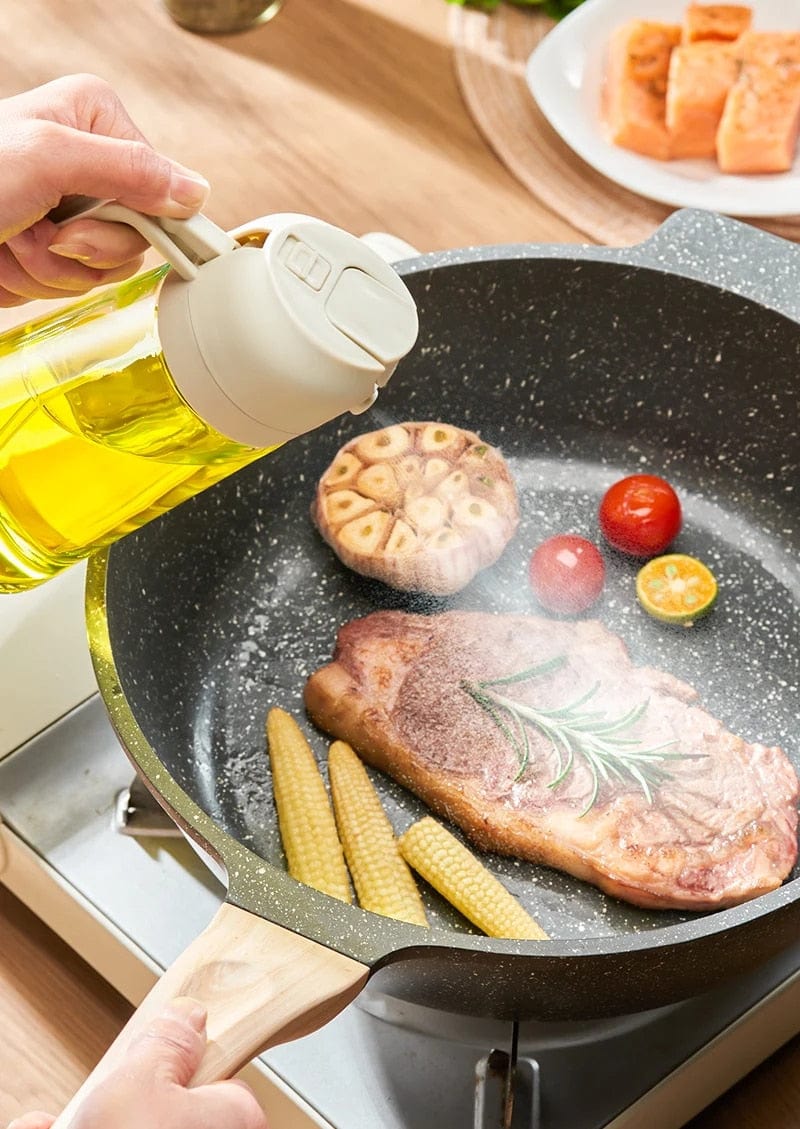 Oil Dispenser Cooking Food Canister Container Oil Bottle For Kitchen - 2-in-1 Oil Dispenser and Sprayer Large 500ml 2-in-1 Oil Dispenser and Sprayer