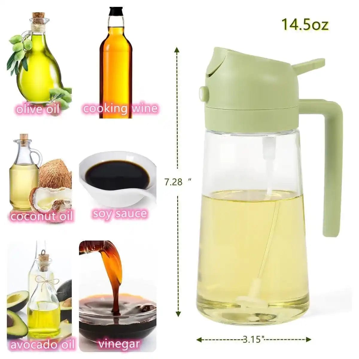 Oil Dispenser Cooking Food Canister Container Oil Bottle For Kitchen - Oil Dispenser And Sprayer Large 500ml Oil Dispenser And Sprayer