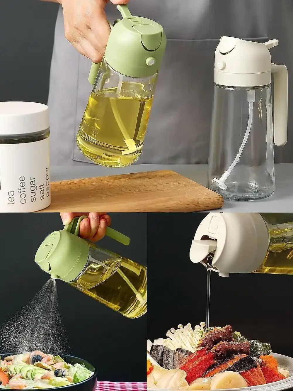 Oil Dispenser Cooking Food Canister Container Oil Bottle For Kitchen - Oil Dispenser And Sprayer Large 500ml Oil Dispenser And Sprayer