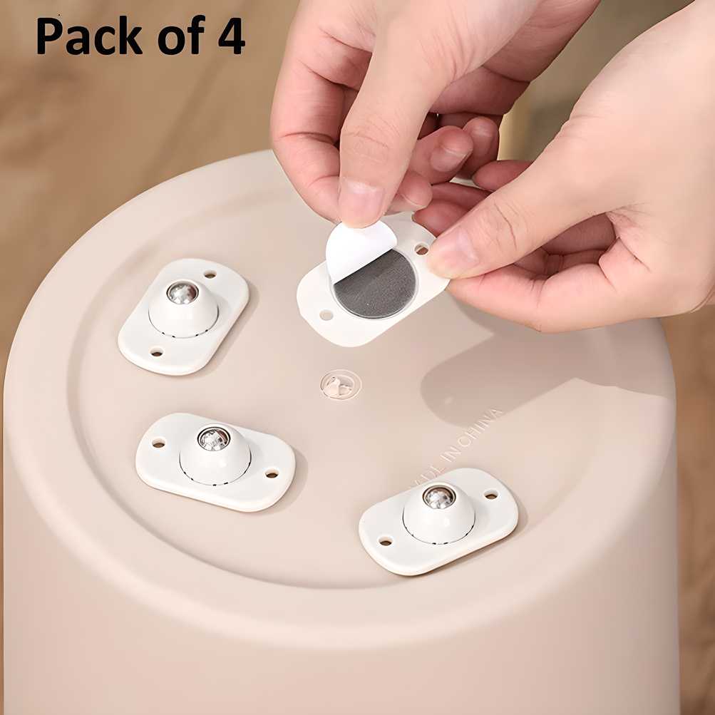 Pack of 4 - 360° Adhesive Mini Swivel Wheels