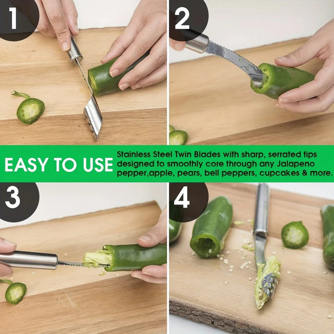 SeedSwipe Pepper Corer - Buy 1 Get 1 Free