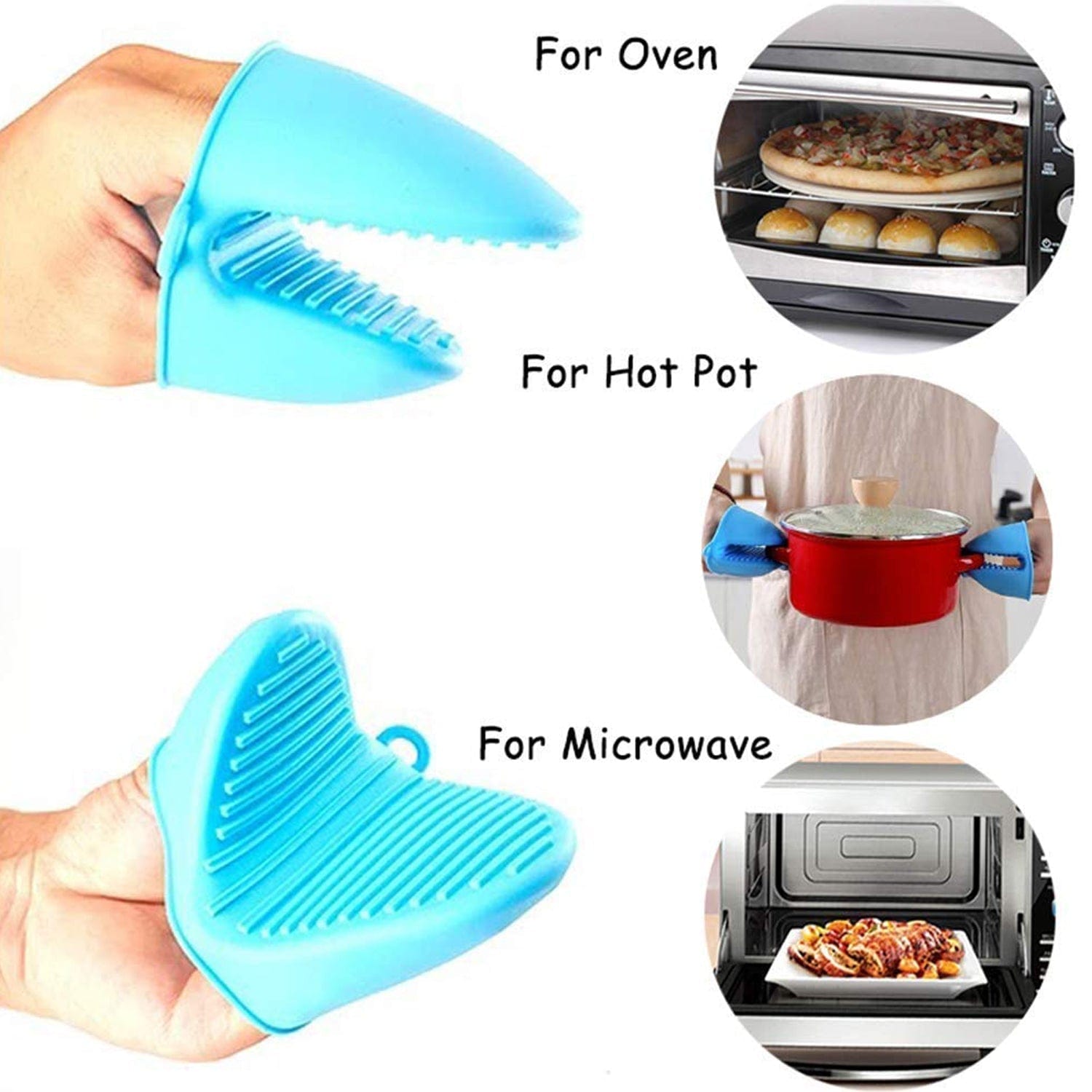 PinchPro™ (Pack of 2) | Kitchen Items Utensils Oven Mitts Silicone Gloves Products Pot Holder PinchPro™ Silicone Potholder (Pack of 4) Zaavio®