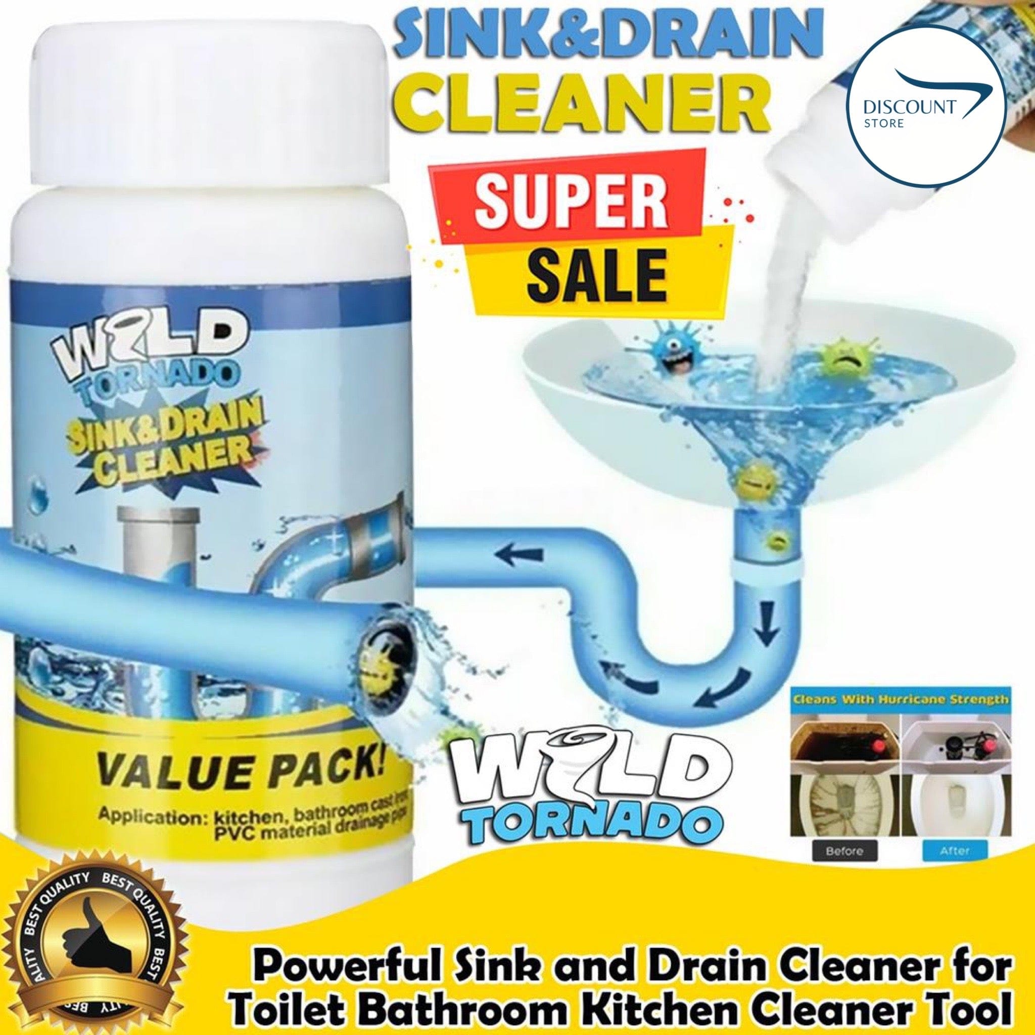 Powerful Drain & Sink Cleaner (Set of 2) Pack of 2 Powerful Drain & Sink Cleaner (Set of 2)