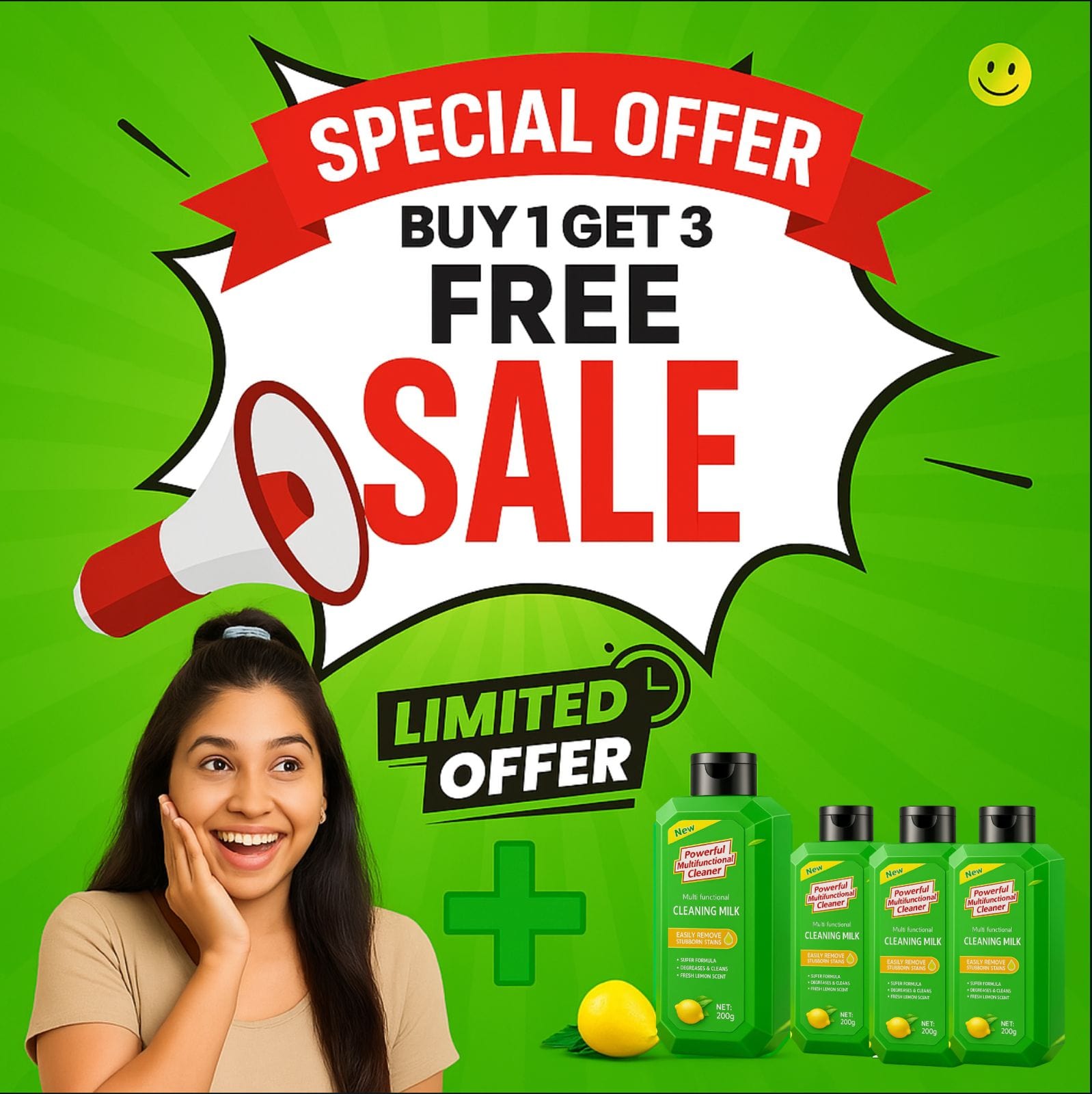 Powerful Multifunctional Cleaner (Pack Of 4) Powerful Multifunctional Cleaner (Pack Of 4) Zaavio.co®