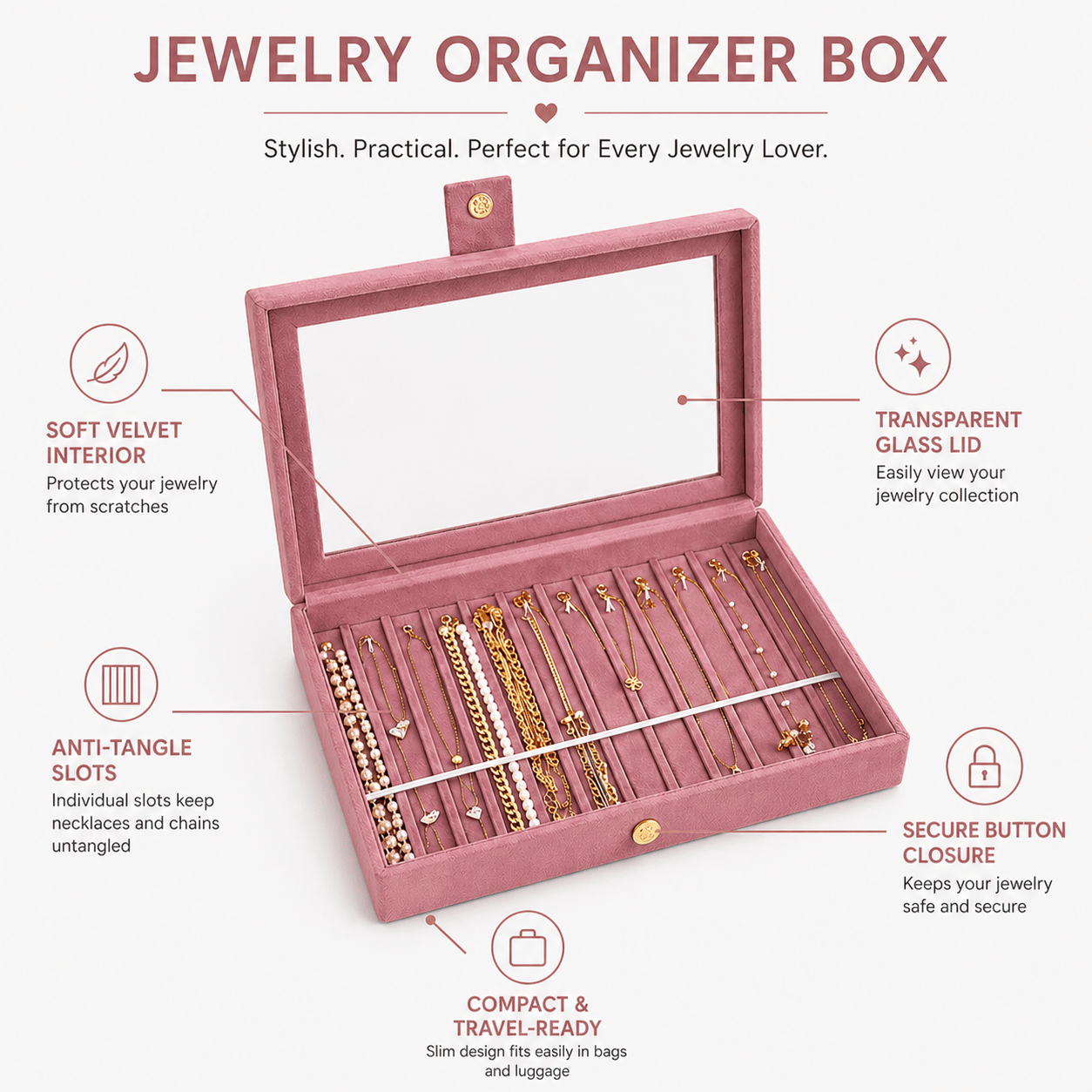 Premium Chain & Necklace Organizer Box Premium Chain & Necklace Organizer Box
