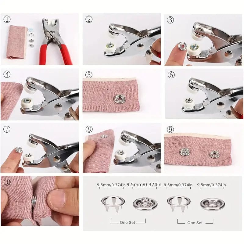 Press Stud Kit 100 Pcs Stud Free Press Stud Kit