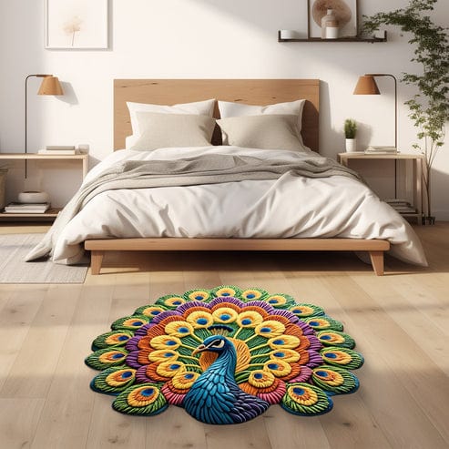 Quick-dry Non-slip Mat (Set of 2) | Mat For Bathroom Anti Non Slip Home Mat Nonskid Mats Quick-Dry Non-Slip Peacock Mat (Set of 2)