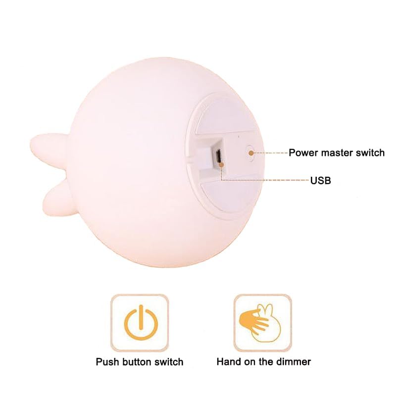 Rabbit Silicone Night Light | Led Light Lamp Night Warm Sensor Cute Rabbit Lamp Silicone Touch Rabbit Silicone Night Light