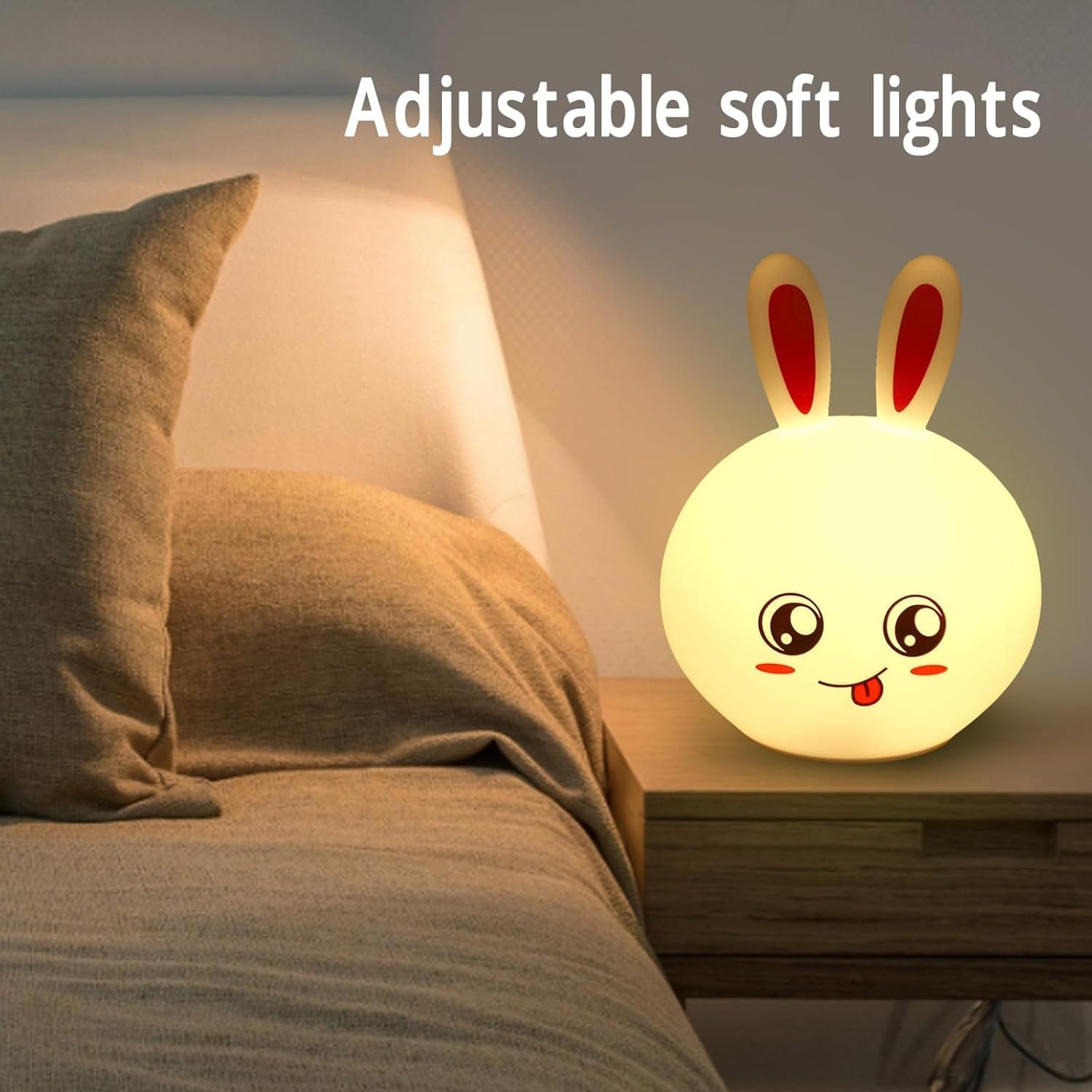 Rabbit Silicone Night Light | Led Light Lamp Night Warm Sensor Cute Rabbit Lamp Silicone Touch Rabbit Silicone Night Light