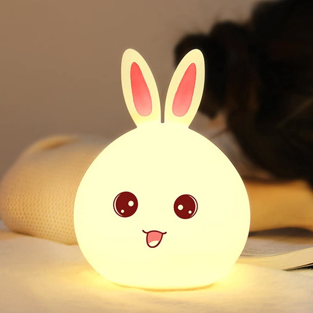 Rabbit Silicone Night Light | Led Light Lamp Night Warm Sensor Cute Rabbit Lamp Silicone Touch Rabbit Silicone Night Light