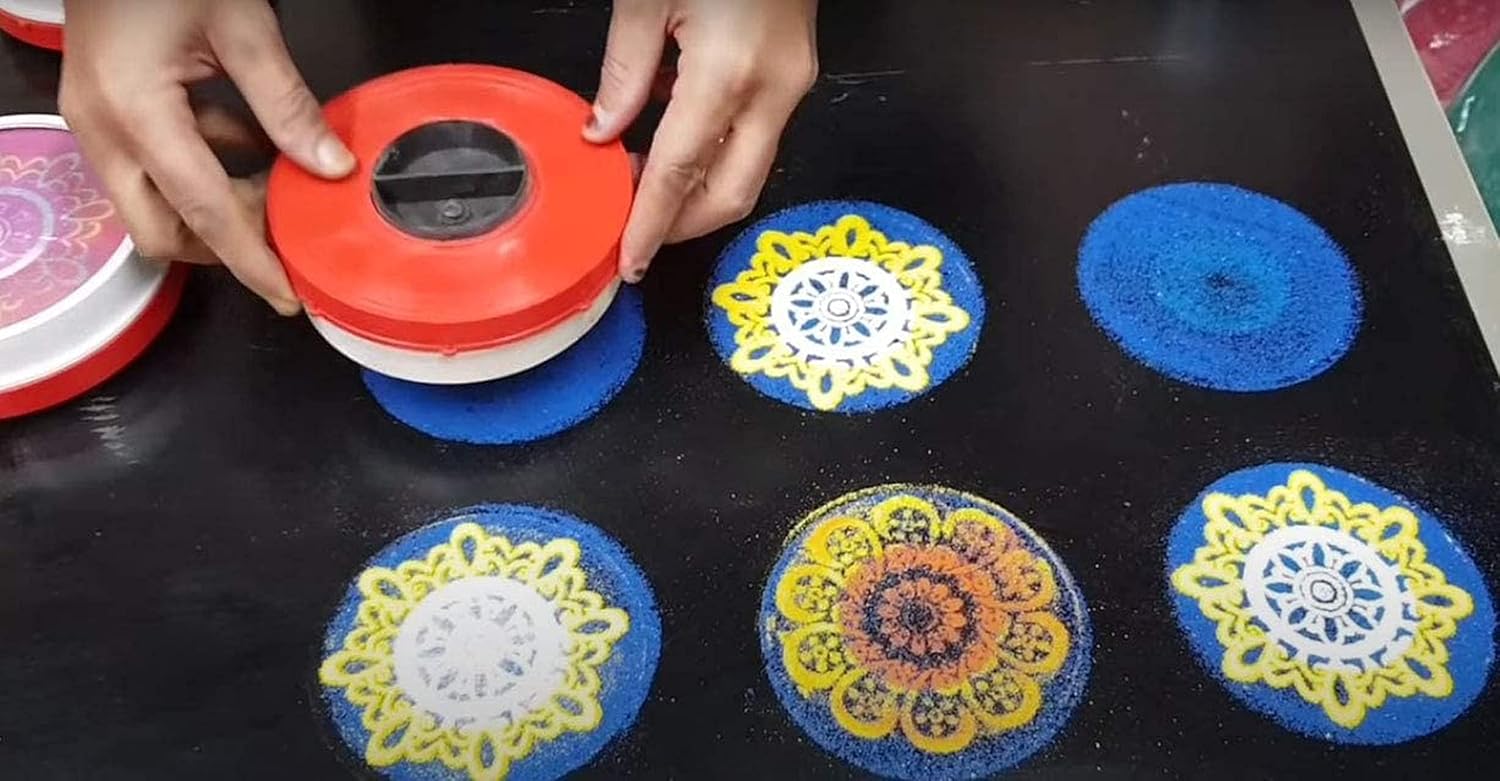 Rangoli Kit | Rangoli Designs Pattern Borders Stencils Colors Instant Rangoli Kit