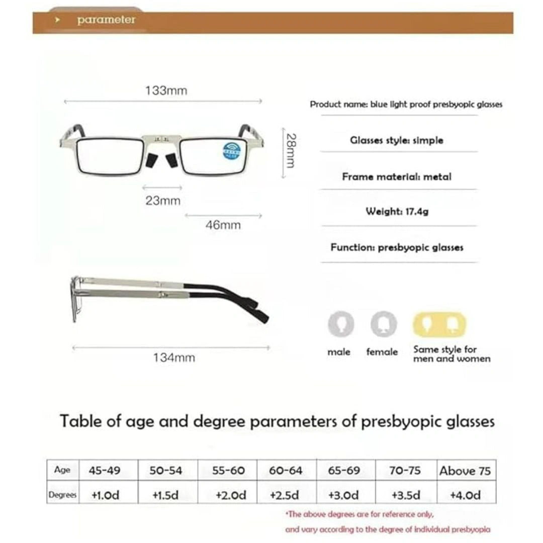 Unbreakable Foldable Reading Glasses