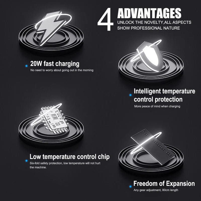 Retractable 4-in-1 Car Charger