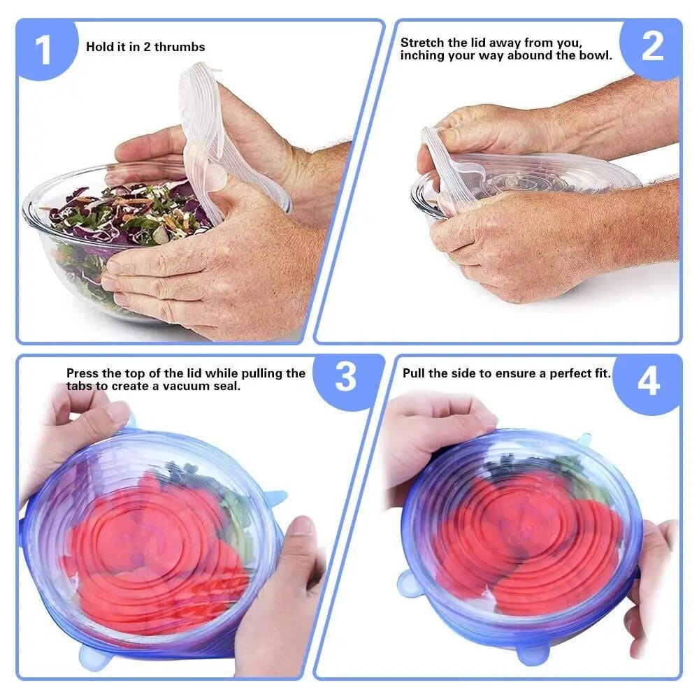 Reusable Silicone Stretchable Lids (6 Pcs Pack) Reusable Silicone Stretchable Lids (6 Pcs Pack)