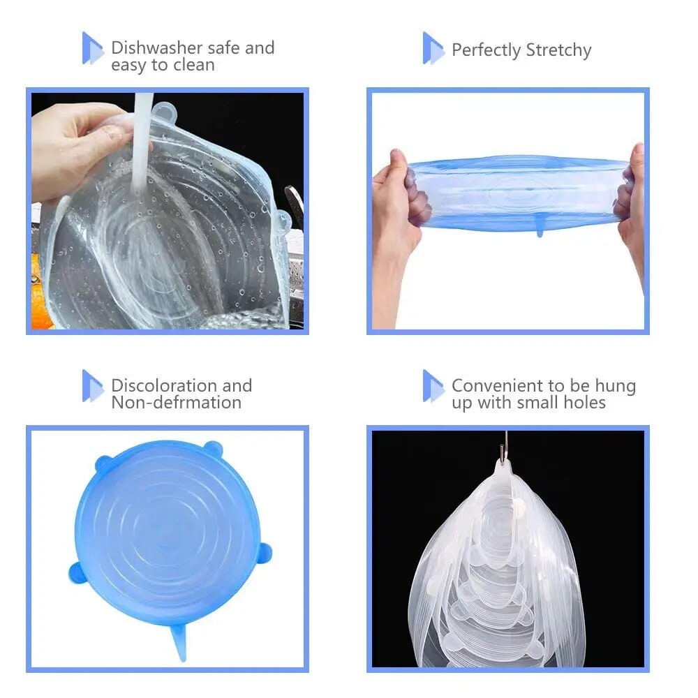 Reusable Silicone Stretchable Lids (6 Pcs Pack) Reusable Silicone Stretchable Lids (6 Pcs Pack)